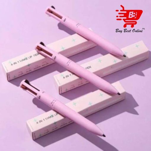 4-in-1 Makeup Pen Multifunctional Cosmetics Ballpoint Pens - Eye Shadowliner Combination, Waterproof Eyeliner, Eyebrow Pencil, Longlasting Highlighter Stick