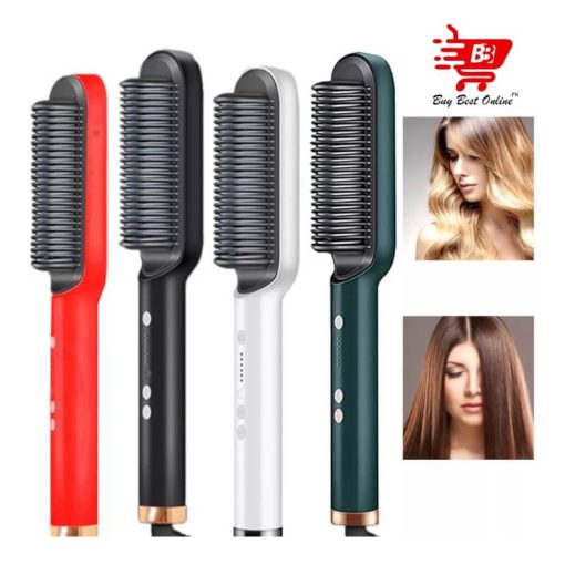 Hair Straightener Iron Brush Straight Hair Comb 2-in-1