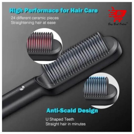 Hair Straightener Iron Brush Straight Hair Comb 2-in-1