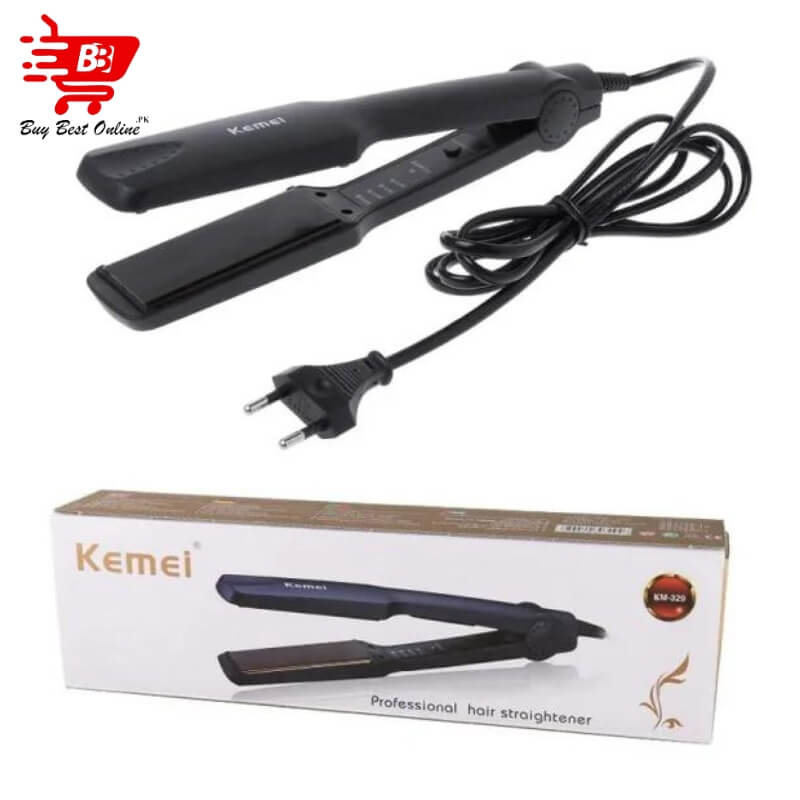 Kemei Ceramic Heating Plate Professional Tourmaline Hair Straightener Women Flat Iron Beauty Tools Fast Heating Km-329